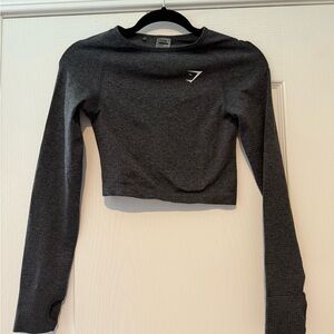 Gymshark Dark Gray Long Sleeve Crop Top